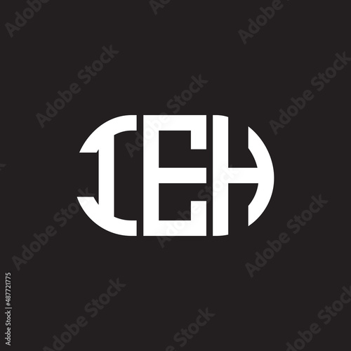 IEH letter logo design on black background. IEH creative initials letter logo concept. IEH letter design.