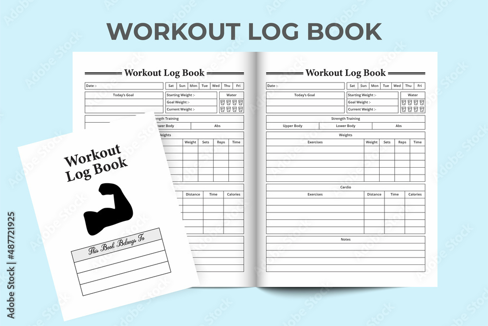 Workout KDP interior notebook. Daily exercise tracker journal