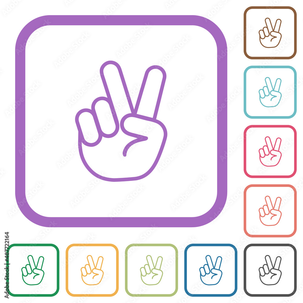 Victory sign hand gesture simple icons Victory sign hand gesture simple icons