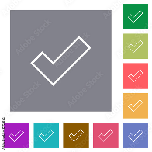Ok outline square flat icons
