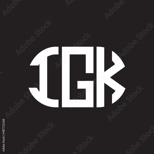 IGK letter logo design on black background. IGK creative initials letter logo concept. IGK letter design.