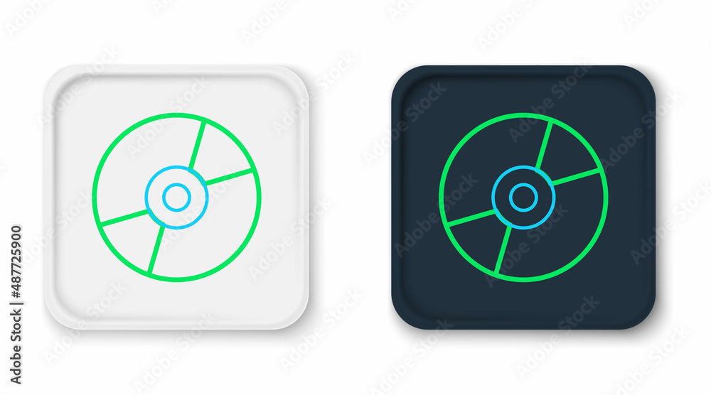 Line Vinyl disk icon isolated on white background. Colorful outline concept. Vector Line Vinyl disk icon isolated on white background. Colorful outline concept. Vector