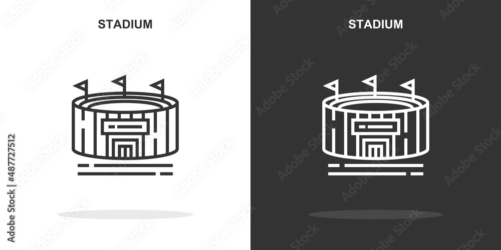 stadium line icon. Simple outline style.stadium linear sign. Vector illustration isolated on white background. Editable stroke EPS 10