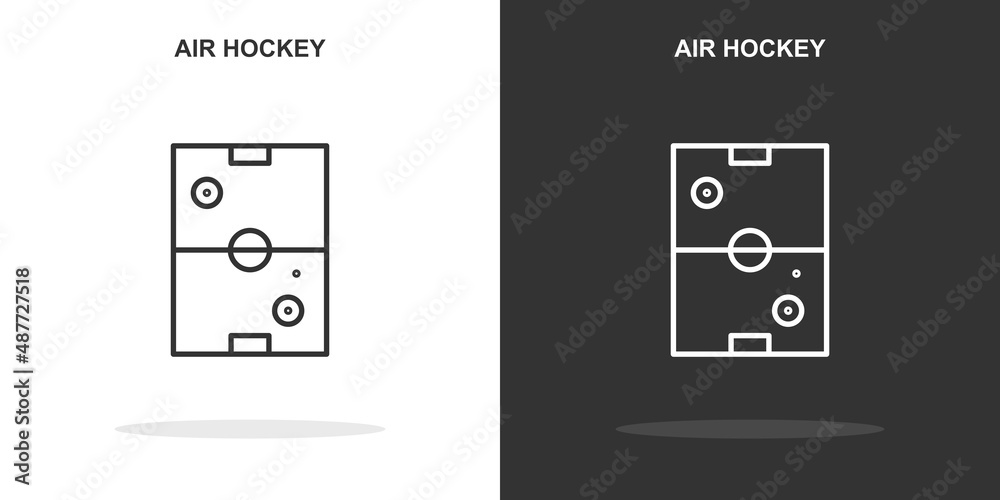 air hockey line icon. Simple outline style.air hockey linear sign. Vector illustration isolated on white background. Editable stroke EPS 10 air hockey line icon. Simple outline style.air hockey linear sign. Vector illustration isolated on white background. Editable stroke EPS 10