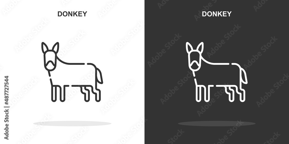 donkey line icon. Simple outline style.donkey linear sign. Vector illustration isolated on white background. Editable stroke EPS 10