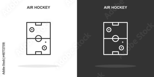 air hockey line icon. Simple outline style.air hockey linear sign. Vector illustration isolated on white background. Editable stroke EPS 10