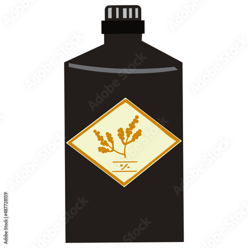 Alcohol bottle vector illustration in flat color design