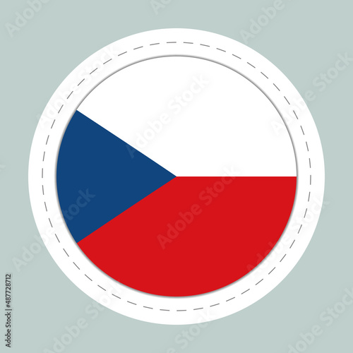 Glass light ball with flag of Czech Republic. Round sphere, template icon. national symbol. Glossy realistic ball, 3D abstract vector illustration. Big bubble