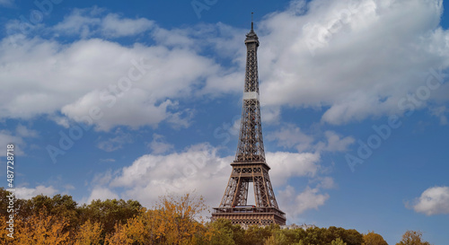 Paris, France. Eiffel Tower is the tallest structure in Paris and one of the most visited landmark -Travel concept