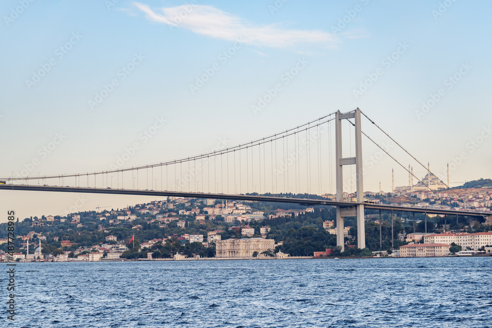 Awesome view of the Bosphorus Bridge in Istanbul, Turkey