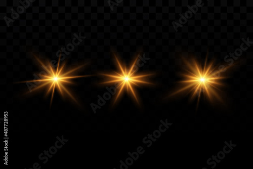 Wallpaper Mural Light effect. Golden bright star, yellow sun. Starlight, shining light. Torontodigital.ca