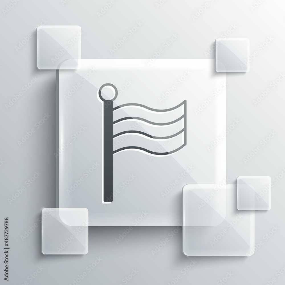 Grey Flag Of Egypt icon isolated on grey background. Square glass panels. Vector Grey Flag Of Egypt icon isolated on grey background. Square glass panels. Vector