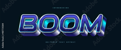 3D Boom Text Style with Colorful and Glitter Effect. Editable Text Style Effect