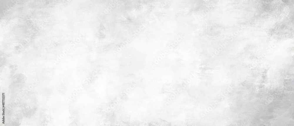 白っぽい油絵抽象アート背景）グレー　ドライ　ニュートラル　横長バナー　キャンバスのテクスチャ