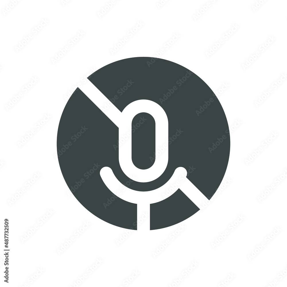 Mute Microphone Interface Icon Illustration Mute Microphone Interface Icon Illustration