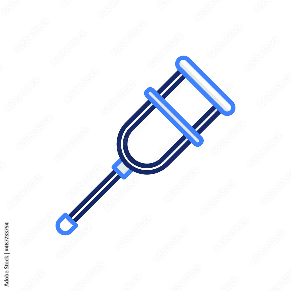 Crutches Medical Icon Illustration Crutches Medical Icon Illustration