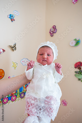 newborn baby girl closeup