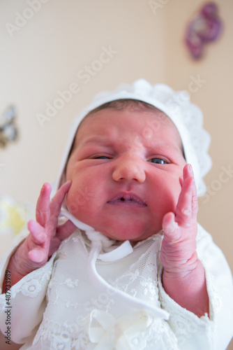 newborn baby girl closeup
