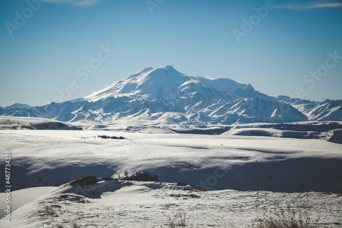 beautiful sky and view of Mount Elbrus