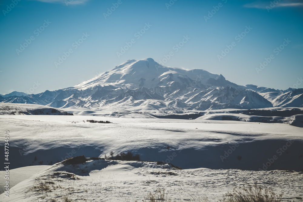 beautiful sky and view of Mount Elbrus beautiful sky and view of Mount Elbrus