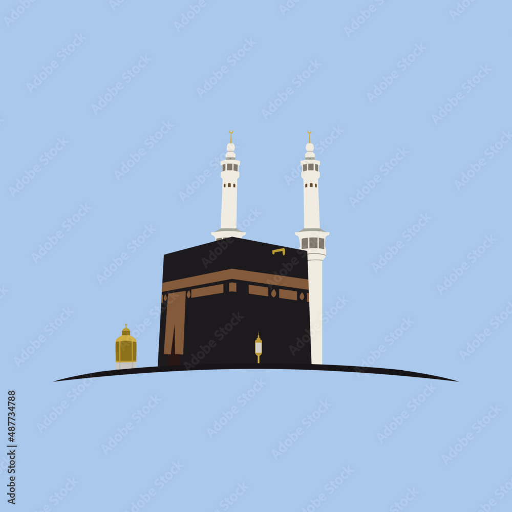 Masjid Al Haram Mosque Mecca Saudi Arabia Vector Illustration Icon  Stock-Vektorgrafik | Adobe Stock