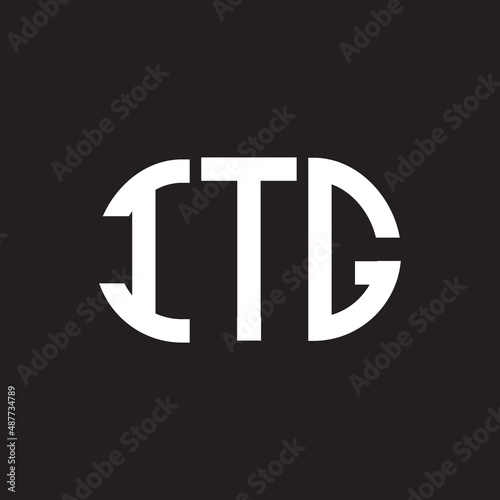 ITG letter logo design on black background. ITG creative initials letter logo concept. ITG letter design.