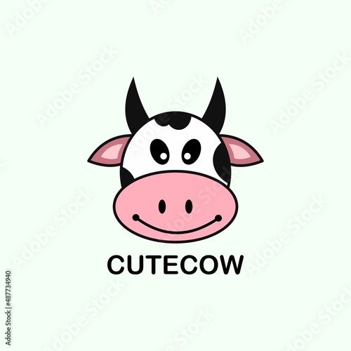 
Cute cow character cartoon vector