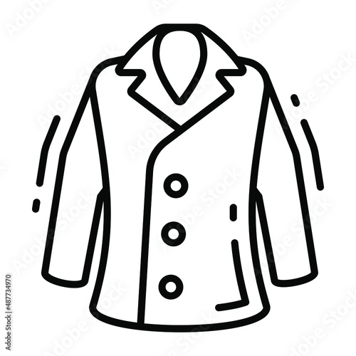 topcoat icon, trendy Style, Isolated on White Background, Stock vector illustrations.