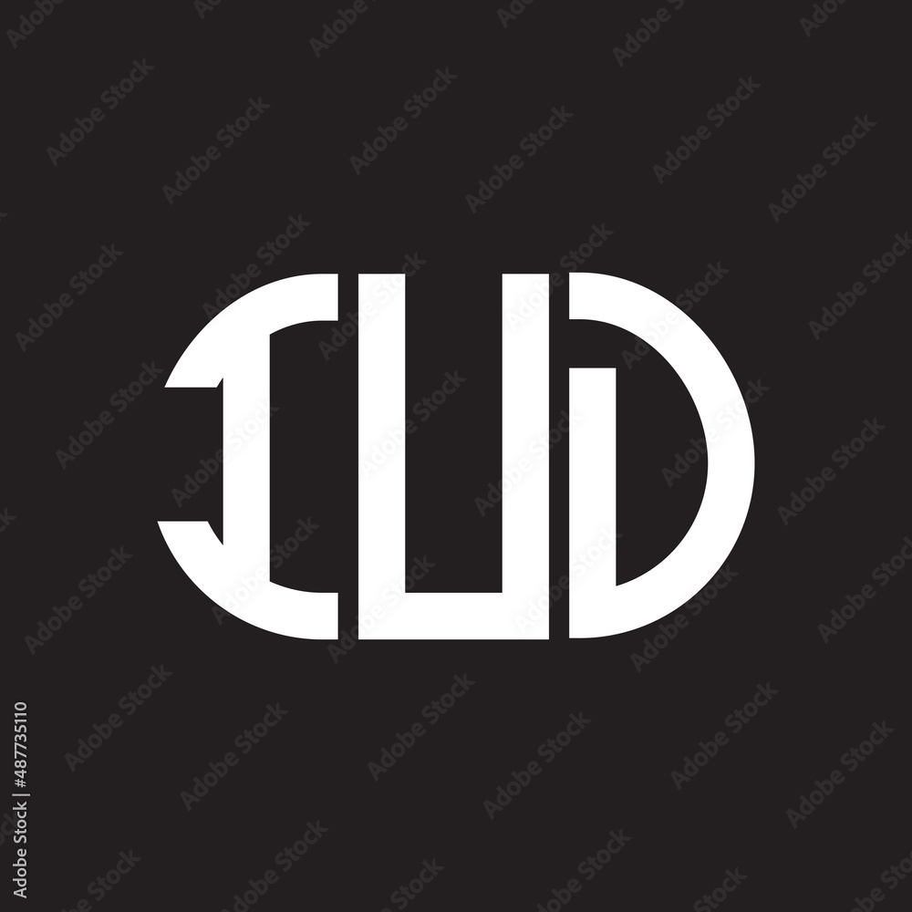 IUD letter logo design on black background. IUD creative initials letter logo concept. IUD letter design.