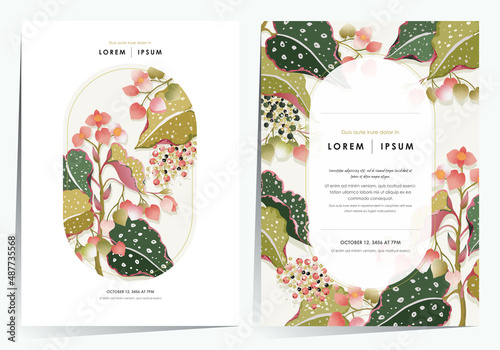 Vector illustration of floral frame set in spring. Design for cards, party invitation, Print, Frame Clip Art and Business Advertisement and Promotion 