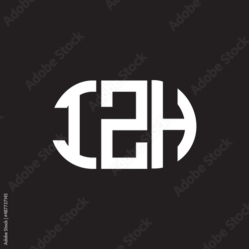 IZH letter logo design on black background. IZH creative initials letter logo concept. IZH letter design.
