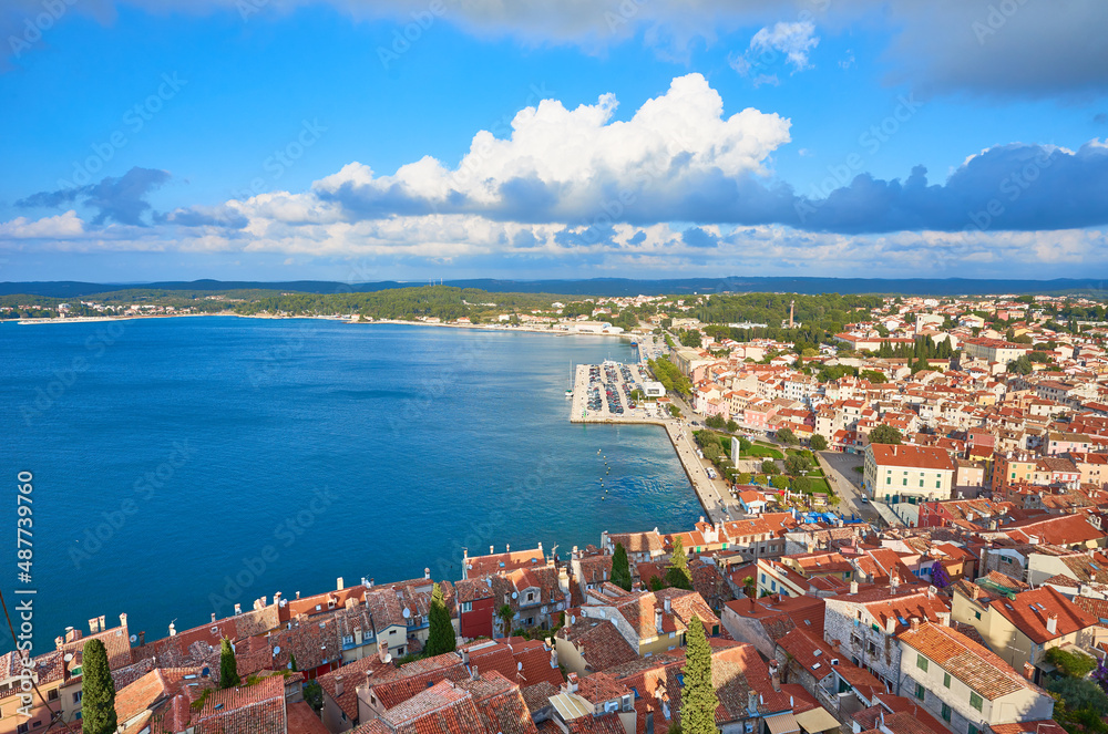 Historical district in the city of Rovinj in Istria, Croatia