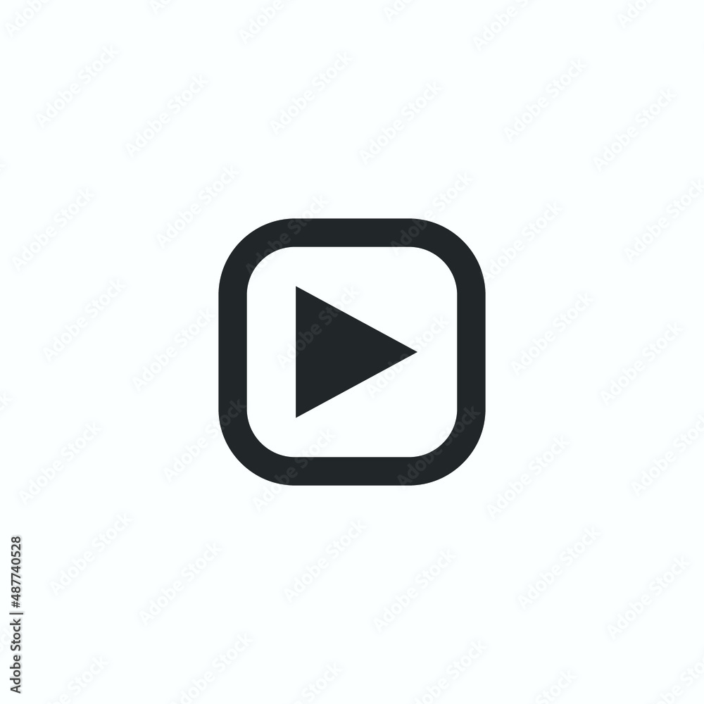 Play button icon in trendy flat style isolated on grey background. Play symbol for your web site design, logo, app, UI. Vector illustration Play button icon in trendy flat style isolated on grey background. Play symbol for your web site design, logo, app, UI. Vector illustration