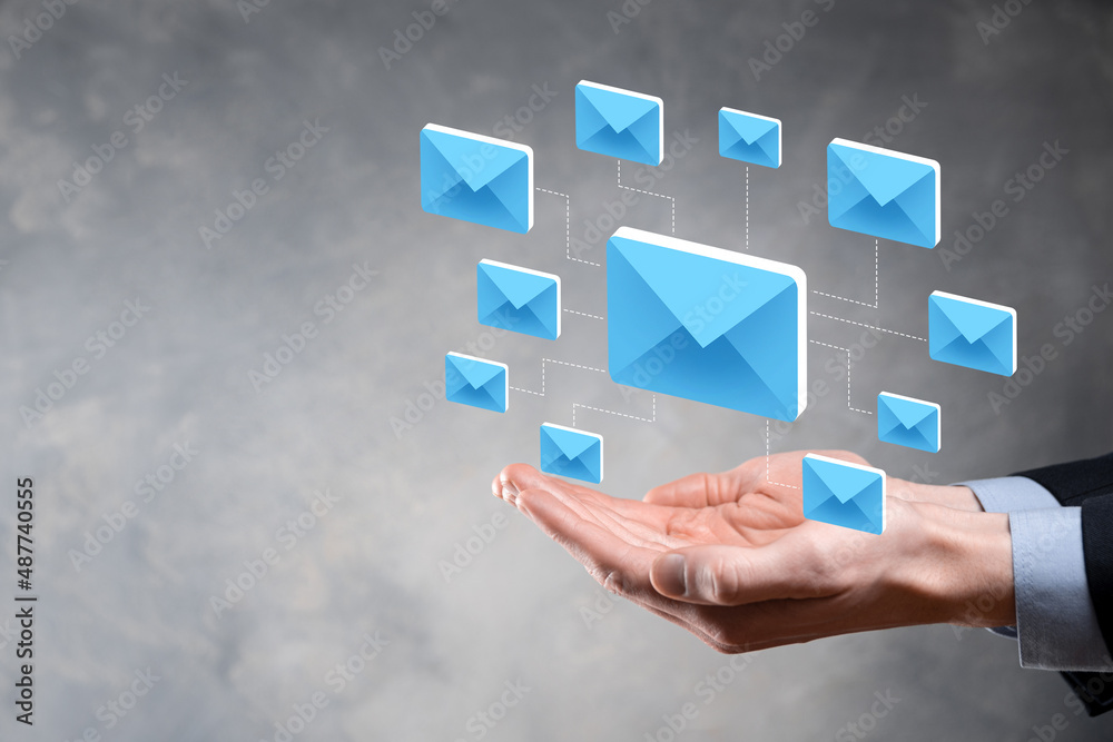 Email marketing and newsletter concept.Contact us by newsletter email and protect your personal information from spam mail concept.Scheme of direct sales in business. List of clients for mailing. Email marketing and newsletter concept.Contact us by newsletter email and protect your personal information from spam mail concept.Scheme of direct sales in business. List of clients for mailing.