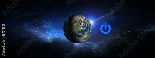 Earth Day  earth hour 3d illustration
