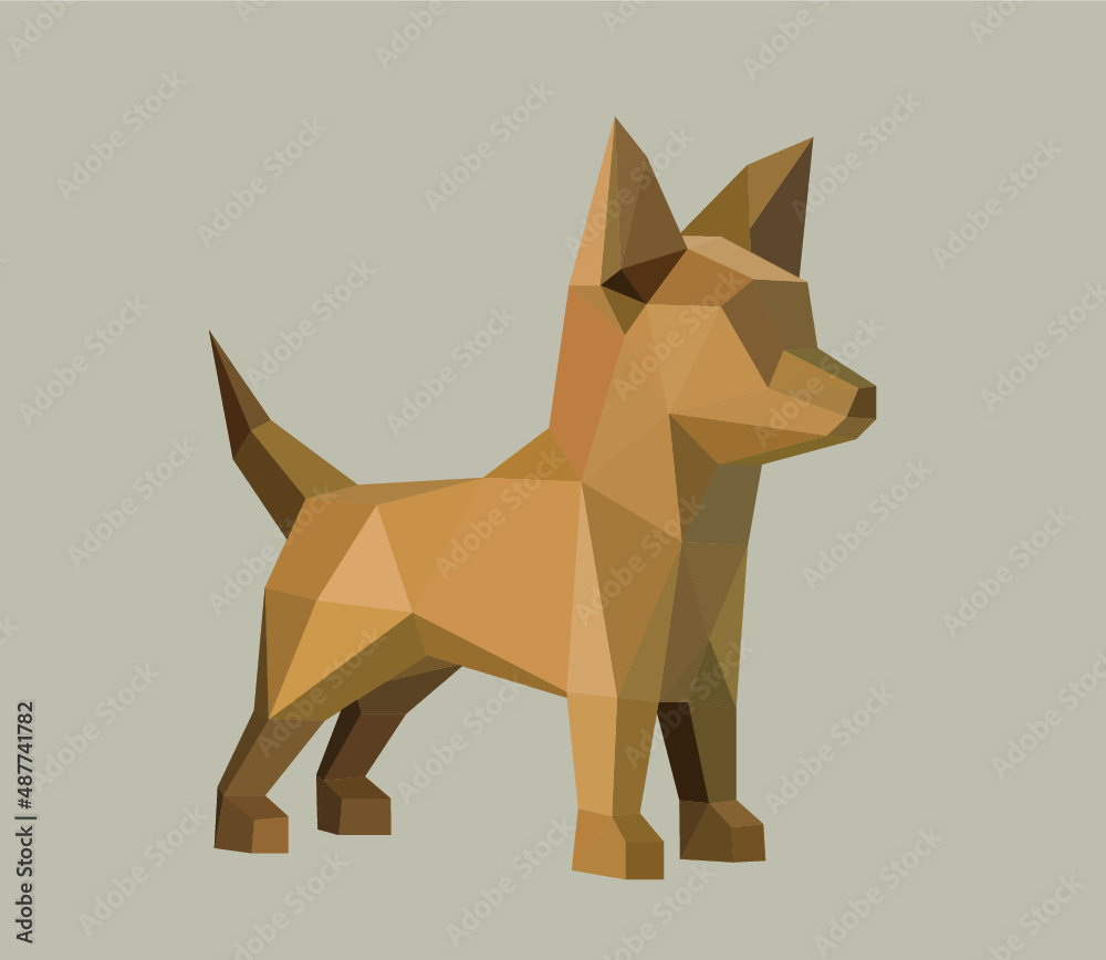 Chihuahua dog vector low poly Stock Vector | Adobe Stock