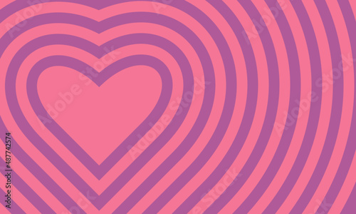 Romantic pink and purple vector background with heart. Valentine's day background. Vector illustration.