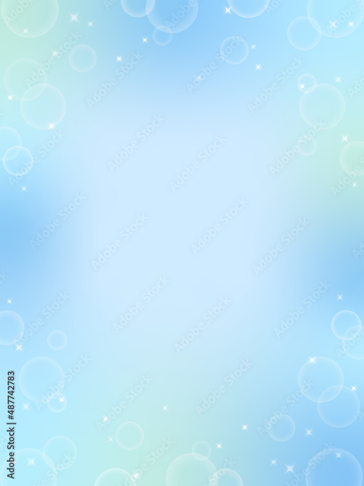 ブルー系 ロマンチックなキラキラ背景 縦向き Stock Vector Adobe Stock