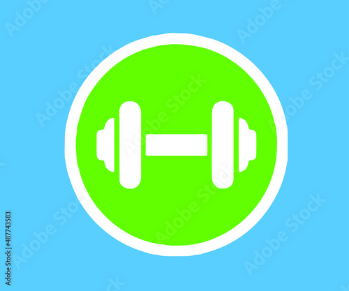 Simplified illustration of the Sport Dumbbell. Flat vector, EPS 10.