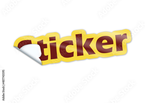 Red and Yellow Peeling Sticker Text