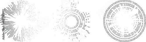 Big data futuristic design . Digital visualization . Particles stream . Gritty textured shape .Binary background . Technology information concept. Flow lines . Vector