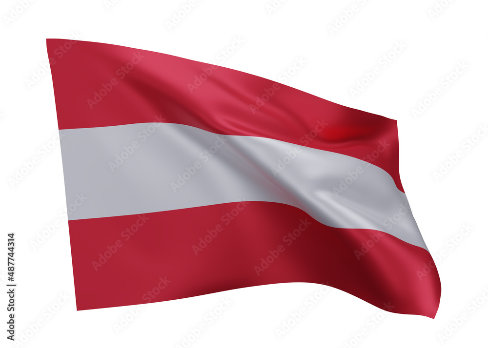 3d illustration flag of Austria . Austrian high resolution flag isolated against white background. 3d rendering 3d illustration flag of Austria . Austrian high resolution flag isolated against white background. 3d rendering