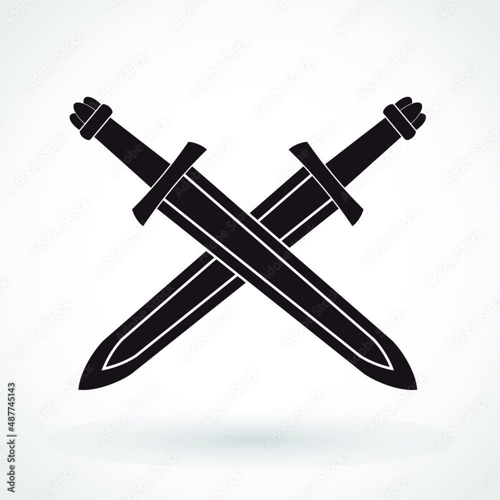crossed viking swords
