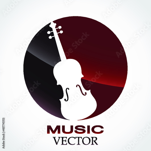 color violin circle logo / music theme icon