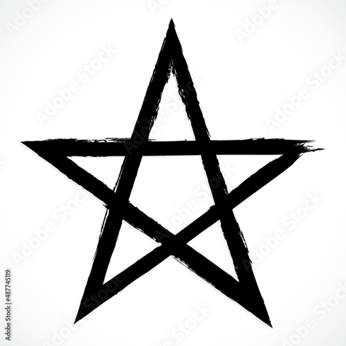 black painted pentagram / vector illustration symbol photo