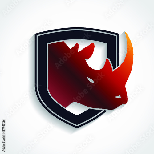 rhinoceros heraldry shield logo