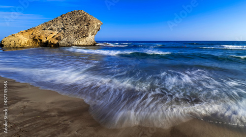 Beach of Mónsul, Cabo de Gata-Níjar Natural Park, UNESCO Biosphere Reserve, Hot Desert Climate Region, Almería, Andalucía, Spain, Europe
