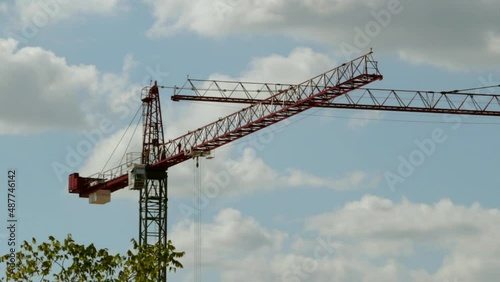 a crane against blue sky
