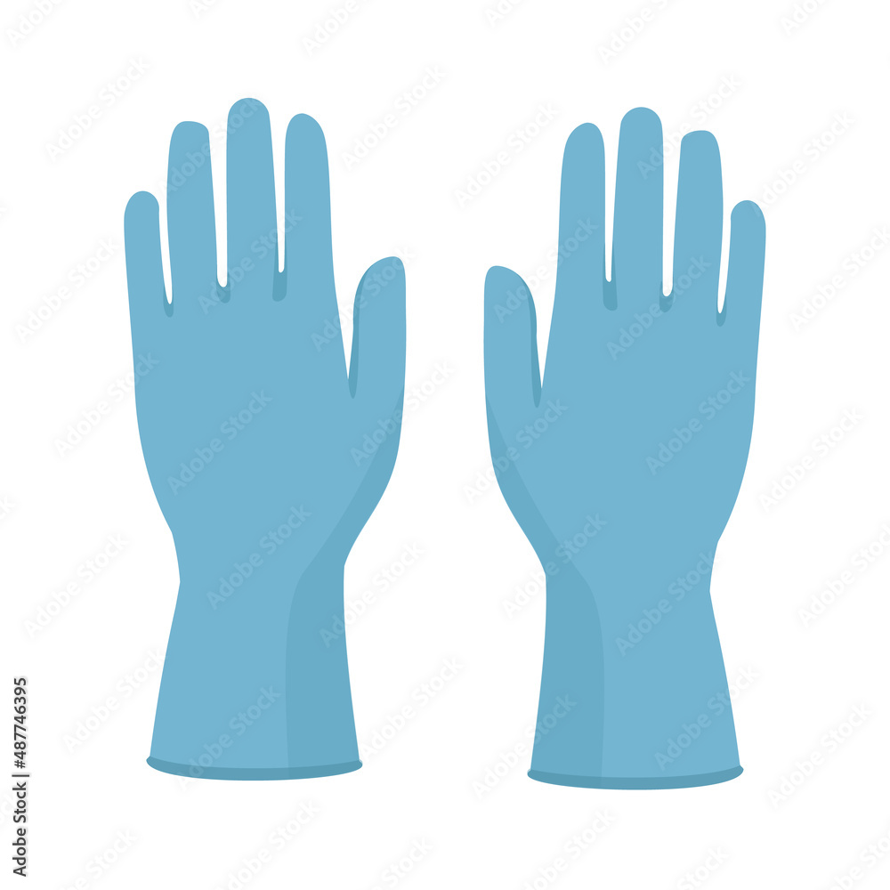 Protective blue gloves isolated on white background Protective blue gloves isolated on white background