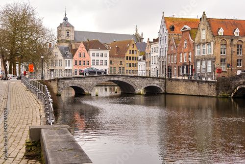  A view of the canal-based historic city of Bruges, Sometimes called the Venice of the North, In the Flemish region of Belgium